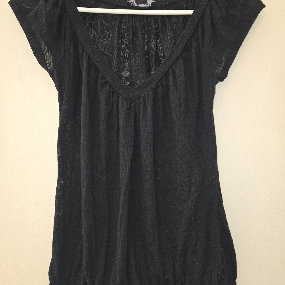 Elegant Black Lace Women's Top